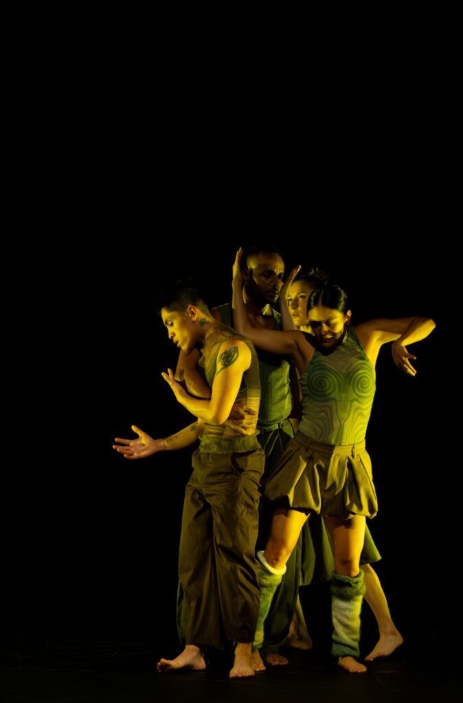 Rian Alcid, Aaron Mason, Maya Billig, and Karen Chuang in "A Deer Walks Into a Dance", Choreographed by Victoria Marks - Photo by Jason Williams, CAP UCLA.