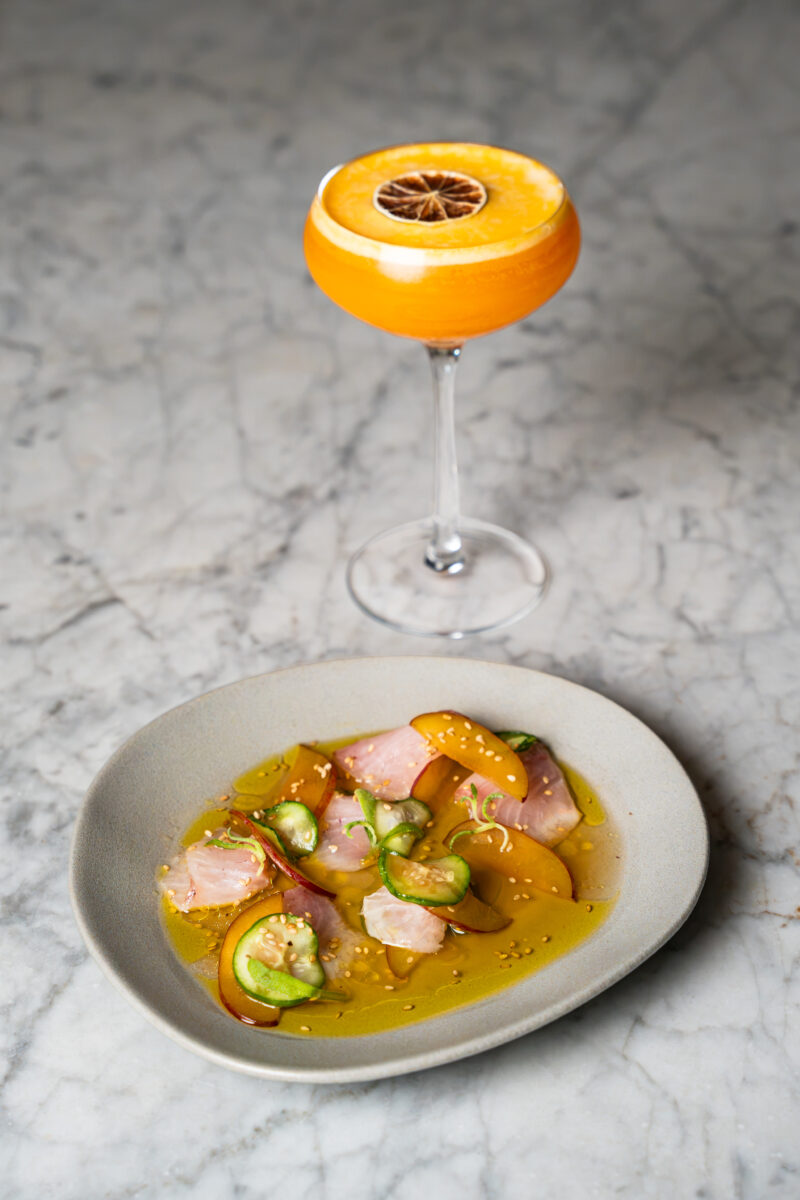 Kanpachi Crudo and Pornstar Martini at Galerie