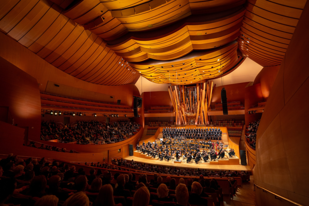 Orchestra performs at Walt Disney Concert Hall