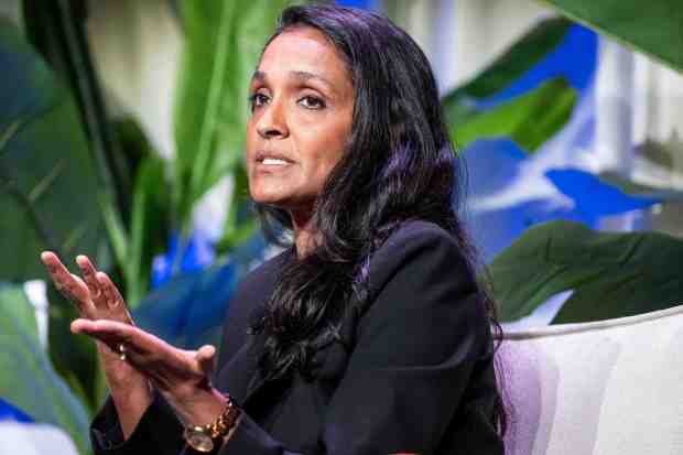 Councilmember Nithya Raman answers questions during a mayoral forum addressing issues facing Los Angeles and its Jewish community at the Skirball Cultural Center in Los Angeles on Tuesday, Sept. 29, 2026.  (Photo by Sarah Reingewirtz, Los Angeles Daily News/SCNG)