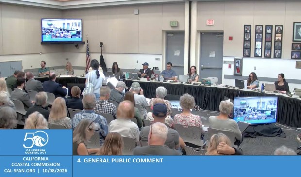 Several public commenters at the Oct. 10 California Coastal Commission meeting in Oceanside spoke on conditions at La Jolla Cove and what they see as the best path forward. (Screenshot by Noah Lyons)