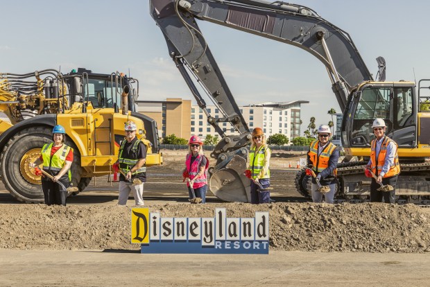 The ground breaking ceremony on Aug. 24, 2026 for the new parking structure and transportation hub on the east side of the Disneyland resort. (Courtesy of Disneyland)