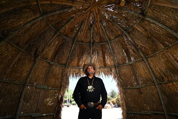Nathan K. Banda, Tribal Chairman of Juaneño Band Of Mission Indians Acjachemen Nation, at the Village of Putuidem in the Northwest Open Space in San Juan Capistrano, CA, on Thursday, October 8, 2026. Banda is working with Orange County Coastkeeper, who just made a formal request to the county to make the inland waterways -- including the Santa Ana River, Trabuco Creek, San Diego Creek and Aliso Creek -- open to the public. (Photo by Jeff Gritchen, Orange County Register/SCNG)