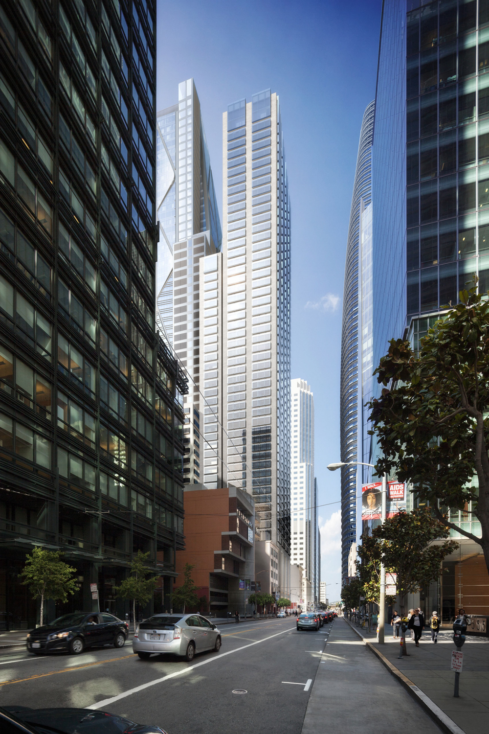 Oceanwide Center hotel at 512 Mission Street, rendering of design by Foster and Partners