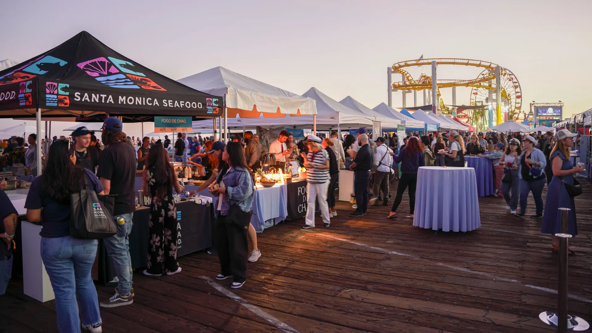 Off the Hook Festival attendees gather at Santa Monica Pier