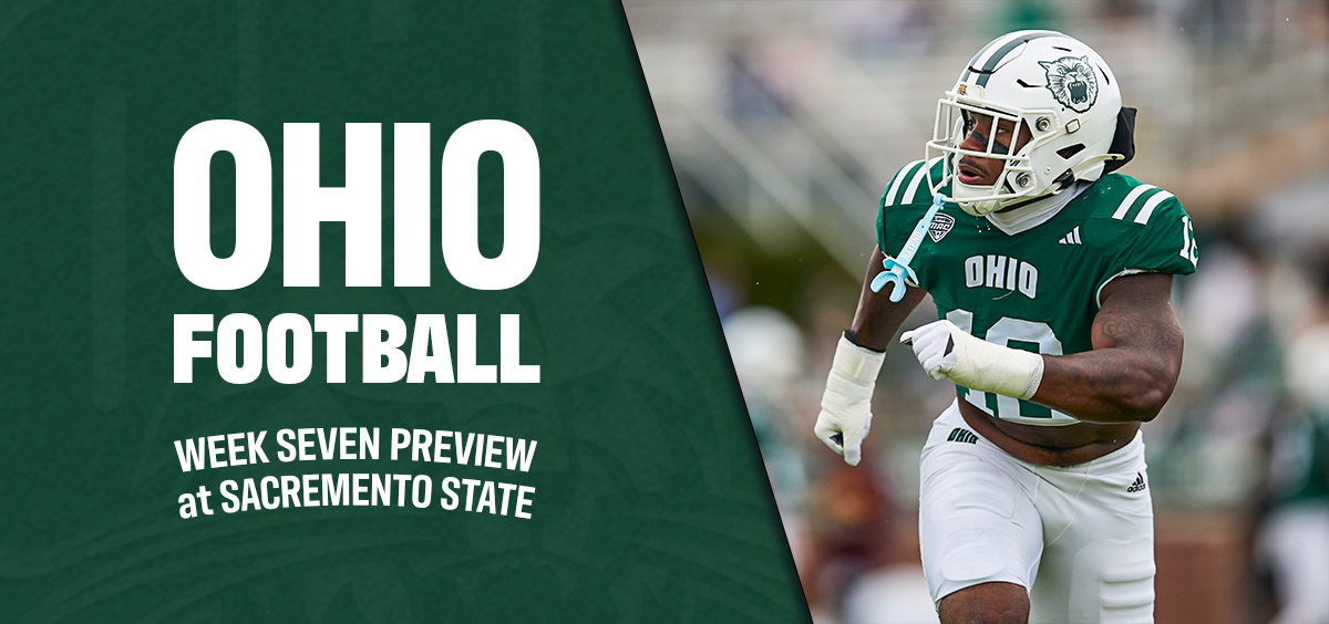 Ohio Football linebacker Jermaine Minnis in pursuit in win against Central Michigan