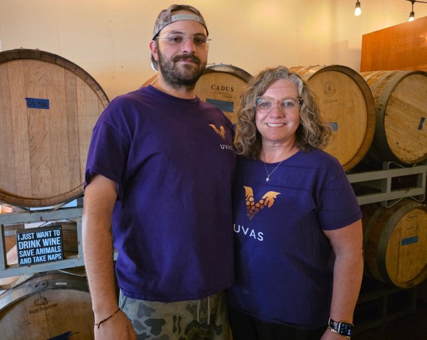 Tristian Zaldivar and his mom, Alishia Zaldivar, run UVAS Winery in Old Poway with Alishia's husband, David, their daughter, Ashlyn, and grandmother, Ada. (Julie Gallant)