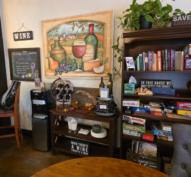 UVAS Winery finds creative ways to entertain guests in a cozy wine room. (Julie Gallant)