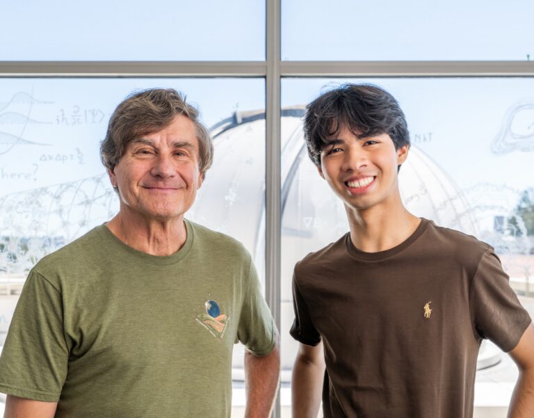 Julian Shapiro (right) poses with Alex Filippenko, a mentor and Berkeley astronomy professor.