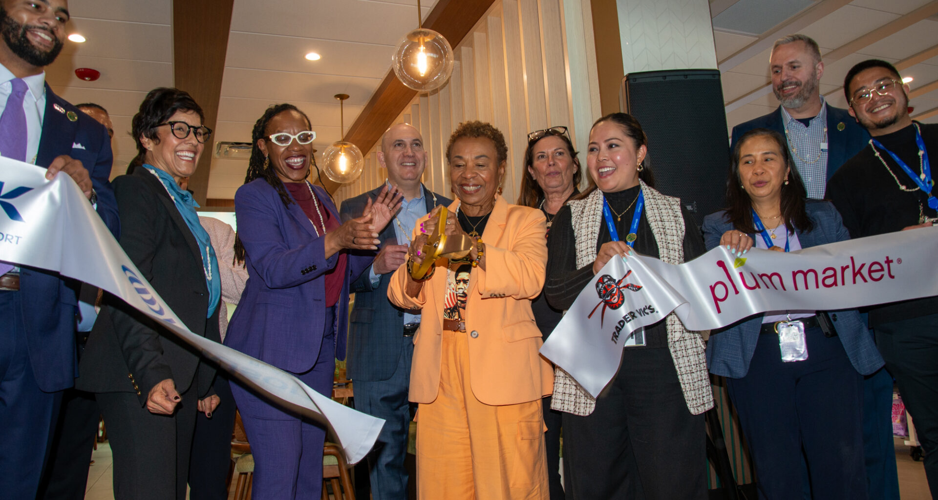 Oakland San Francisco Bay Airport celebrates grand opening of Trader Vic’s and Plum Market in Terminal 2