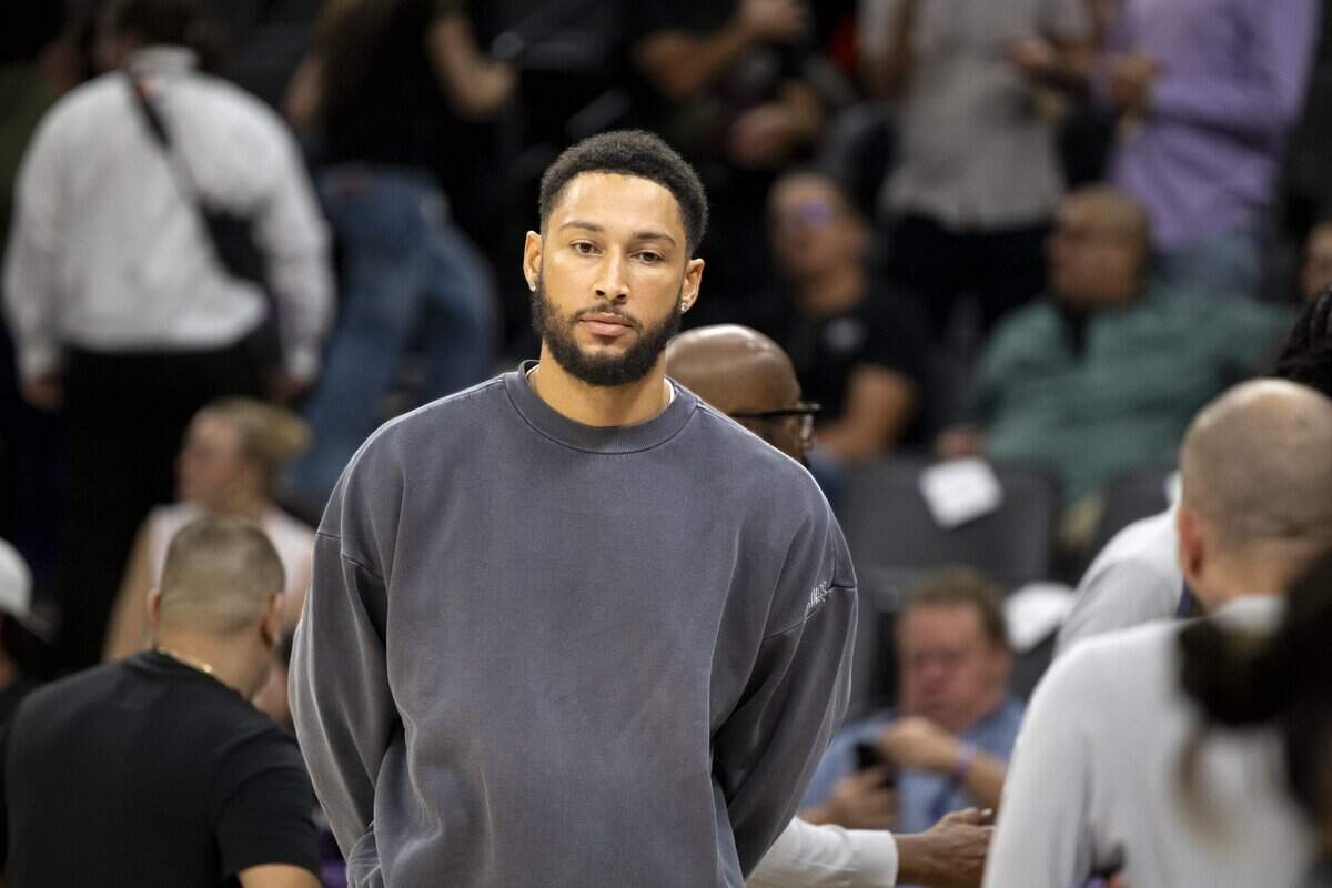 Sacramento Kings guard Ben Simmons did not play in the NBA preseason game against the Los Angeles Lakers on Monday, Oct. 5, at Golden 1 Center.