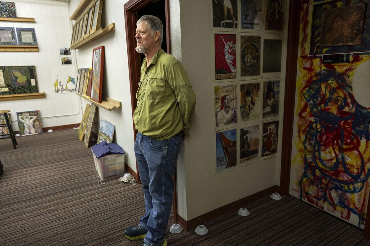 Sacramento novelist and journalist William T. Vollmann at his studio in Sacramento in September.