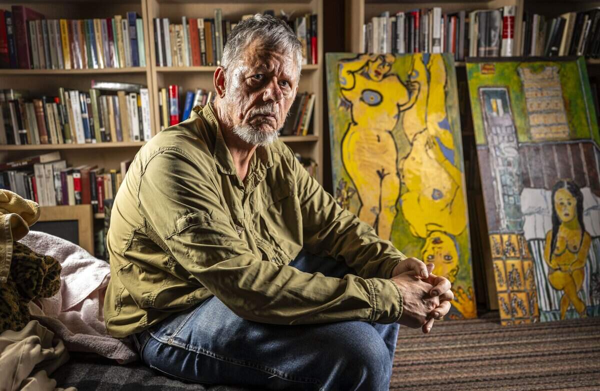 Sacramento novelist and journalist William T. Vollmann at his studio in Sacramento in September.