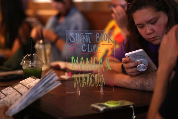 Members of the San Jose Silent Book Club take part in a "Manga & Matcha" reading session at Maruwu Seicha cafe in Campbell on Sunday, July 26, 2026. (Aric Crabb/Bay Area News Group)