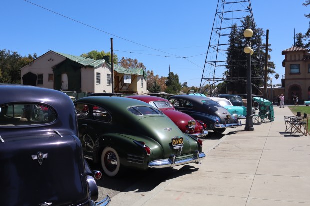 Cars lined up at the 26th annual Cars in the Park at History Park in San Jose, Calif., on Saturday, September 12, 2026. (Kaitan Pawar/Mosaic)