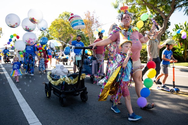 Santa Clara Parents Nursery School parents and children walk during the 57th Santa Clara Parade of Champions in Santa Clara, Calif., on Saturday, Oct. 3, 2026. (Thien-An Truong for Bay Area News Group)