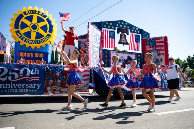 The Rotary Club of Santa Clara float during the 57th Santa Clara Parade of Champions in Santa Clara, Calif., on Saturday, Oct. 3, 2026. (Thien-An Truong for Bay Area News Group)
