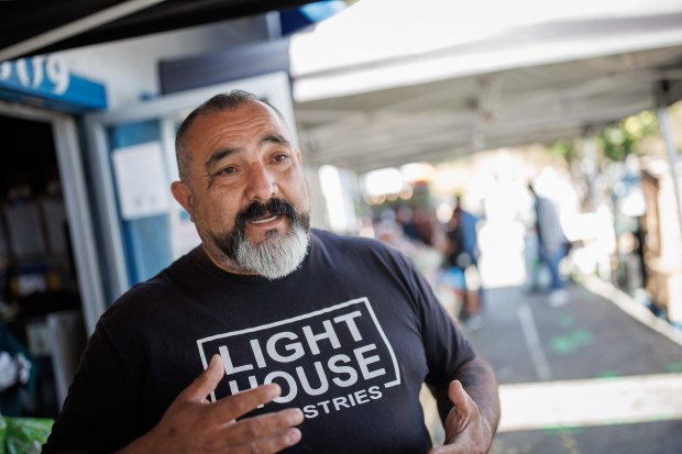 Lighthouse Food Rescue & Distribution President and CEO and Pastor Ralph Olmos talks during an interview in San Jose, Calif., on Oct. 12, 2026. (Dai Sugano/Bay Area News Group)