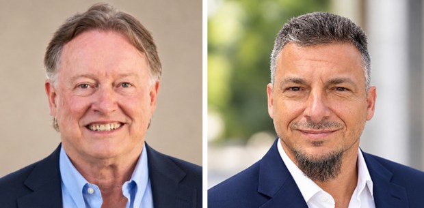 Candidates for the City of Santa Clara council, District 3, from left, Eric Crutchlow and Kyle Madej in the November 2026 election. (Photos courtesy of the candidates)