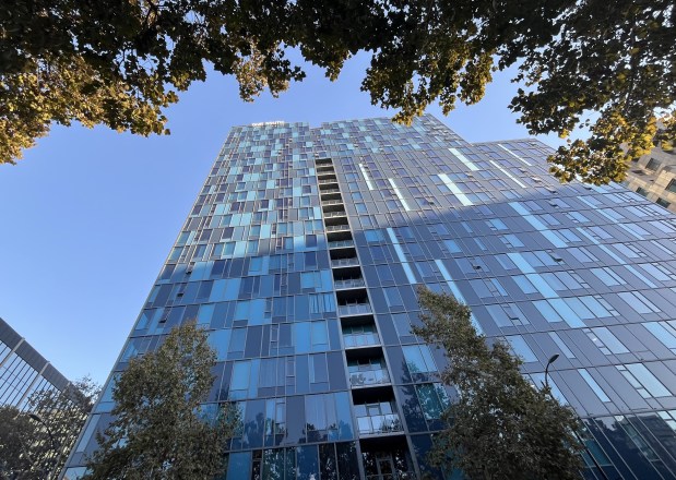 One South Market, a 23-story residential tower at 1 South Market Street in downtown San Jose, seen on Oct. 13, 2026. (George Avalos/Bay Area News Group)
