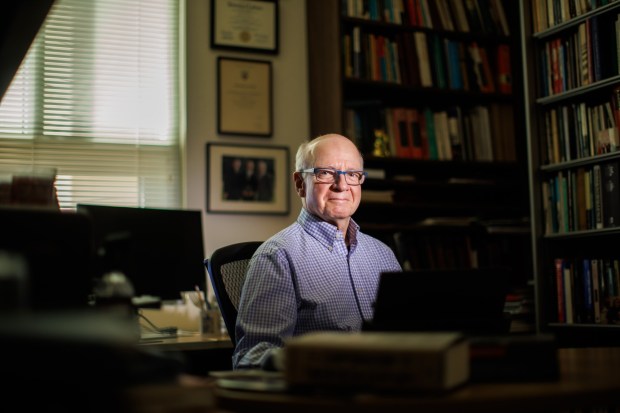 Santa Clara University economics professor Alexander Field in his office in Santa Clara, Calif., on Sept. 25, 2026. (Dai Sugano/Bay Area News Group)