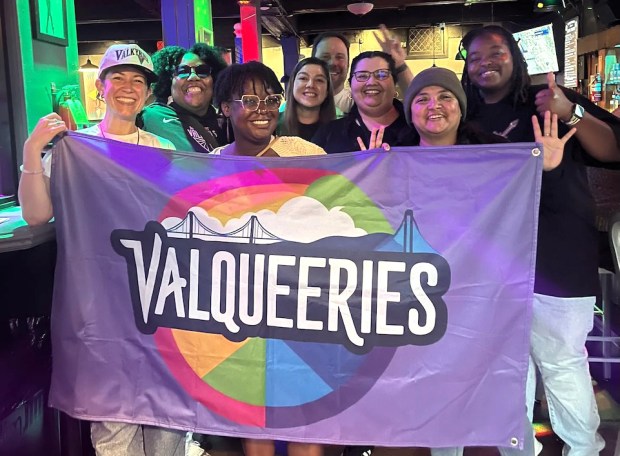 ValQueeries members celebrate All-Star weekend at the White Horse in Oakland. (Courtesy of ValQueeries)