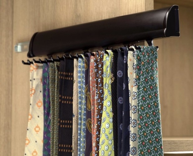 California Closets' pull-out tie racks make it easy to decide on style picks for the day (California Closets)