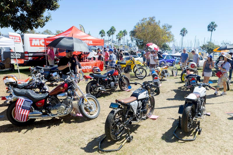 Group of vintage motorcycles