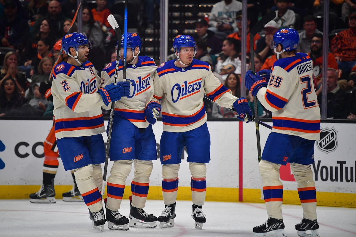 Bouchard continues historic start as Oilers down Ducks 5-2