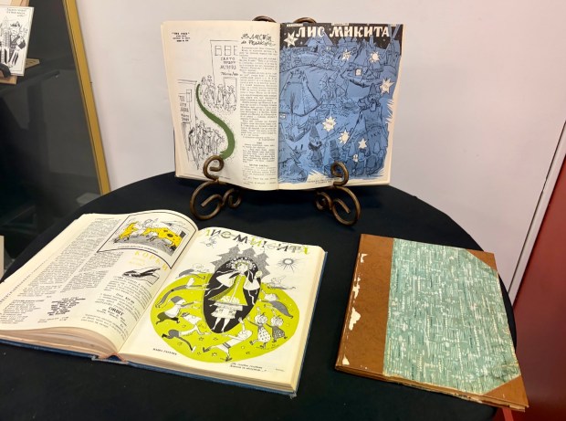 An exhibit from "The Ukrainian American Story: The Immigration Experience in Southeast Michigan" on display in Hamtramck. (Mallory Waligora, For MediaNews Group)