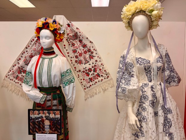 An exhibit from "The Ukrainian American Story: The Immigration Experience in Southeast Michigan" on display in Hamtramck. (Mallory Waligora, For MediaNews Group)