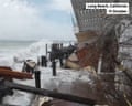 Waves from tropical storm Rachel destroy beachfront houses - loop