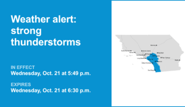 Weather alert announced for strong thunderstorms in the Orange County and Santa Ana Mountains area Wednesday evening – Orange County Register