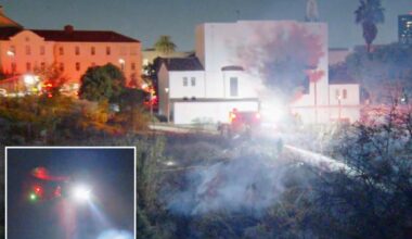 Wildfire breaks out in LA's Brentwood neighborhood