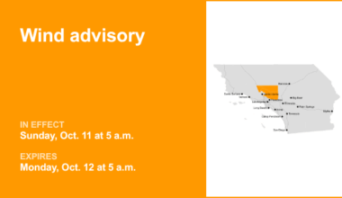 Wind advisory in place for 5 Freeway north of LA for Sunday and Monday – gusts may reach 50 mph – San Bernardino Sun