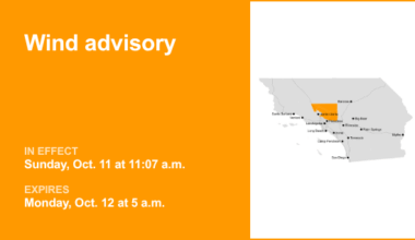 Wind advisory in place for 5 Freeway north of LA until early Monday morning – wind gusts reaching 50 mph – Orange County Register