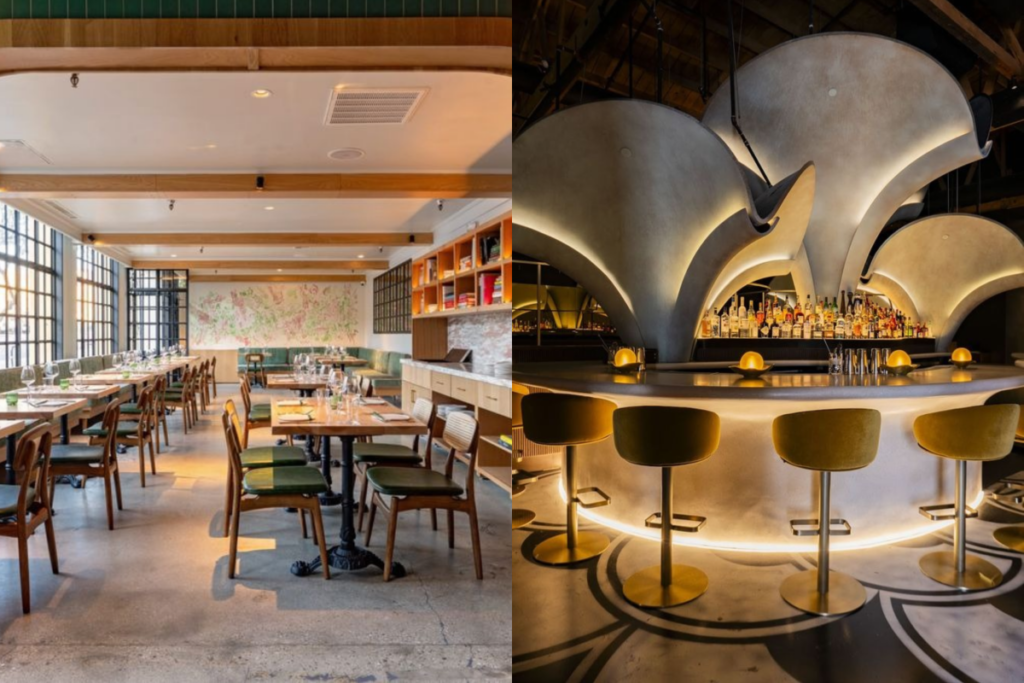 Interiors of Firstborn and Lucia restaurants in L.A.