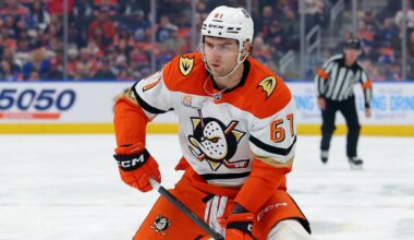 Anaheim Ducks’ Cutter Gauthier forced to leave game with upper-body injury