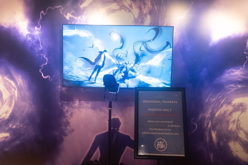 Visitors can recite an iconic line into a microphone, prompting the TV to play dramatic clips from the series.