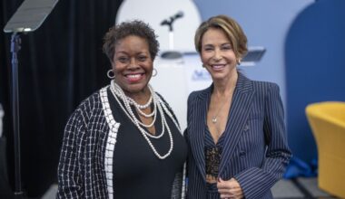 Two attendees smile together during an ACE event at Cal State LA.