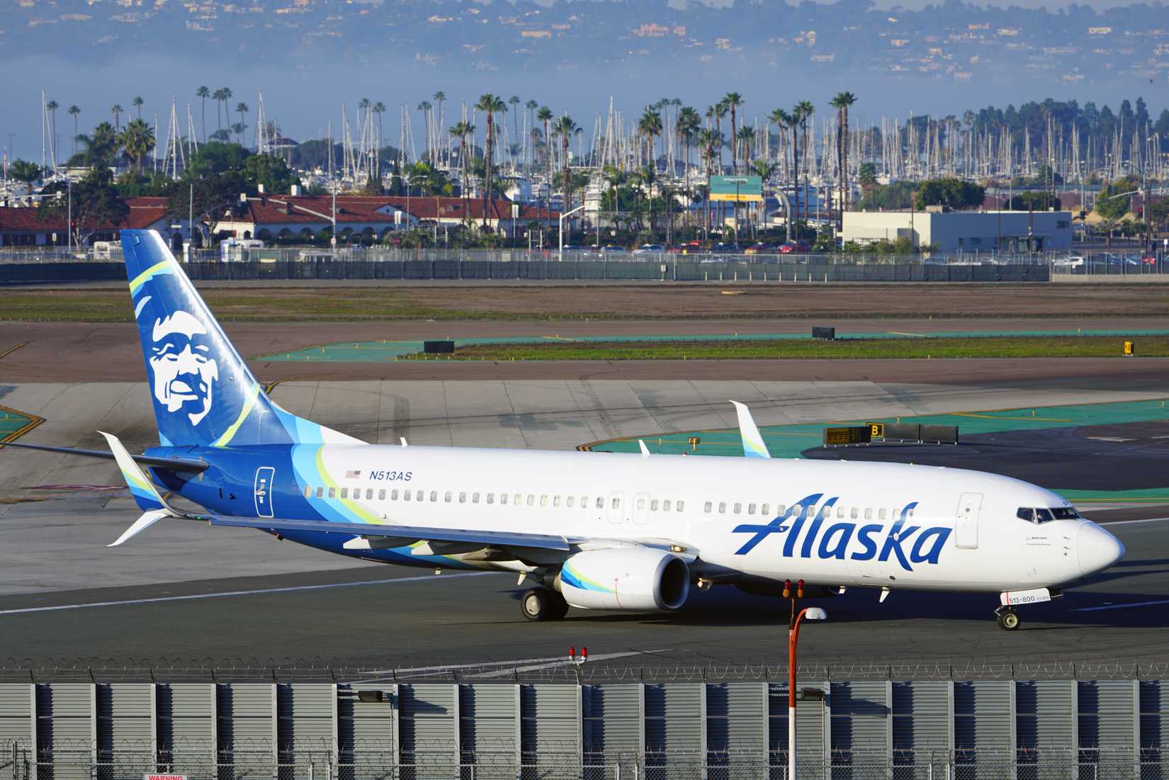 Alaska Airlines Boeing aircraft parked