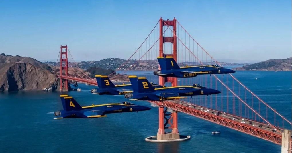 Blue Angels over the Golden Gate Bridge