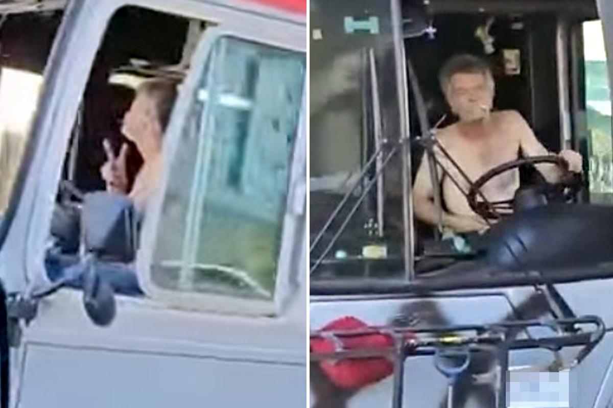 Shirtless man drives wrecked San Francisco bus through Oakland streets