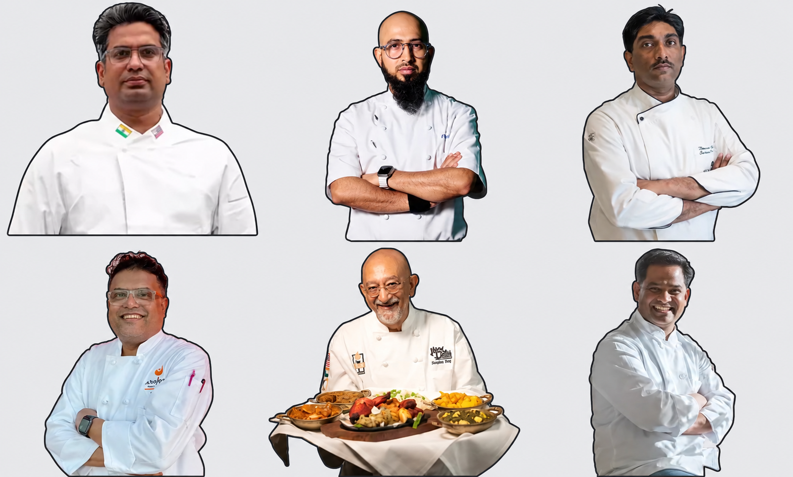 Six chefs representing restaurants participating in San Francisco’s Indian Restaurant Week