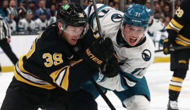 Bruins, chasing third straight win, open West Coast trip at Sharks