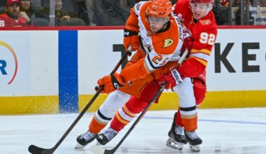 Ducks beat the winless Flames 4-2 in Calgary to start a home-and-home series