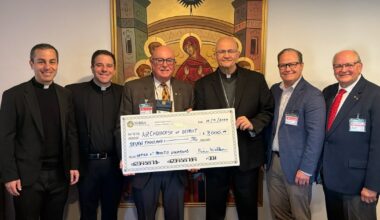 Meeting with members of the Detroit Oakland Serra Club to support priestly vocations