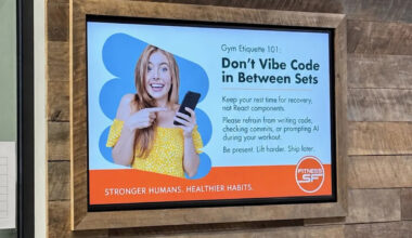 A San Francisco gym went viral for a sign about vibe coding. The gym says it's an AI-generated fake.