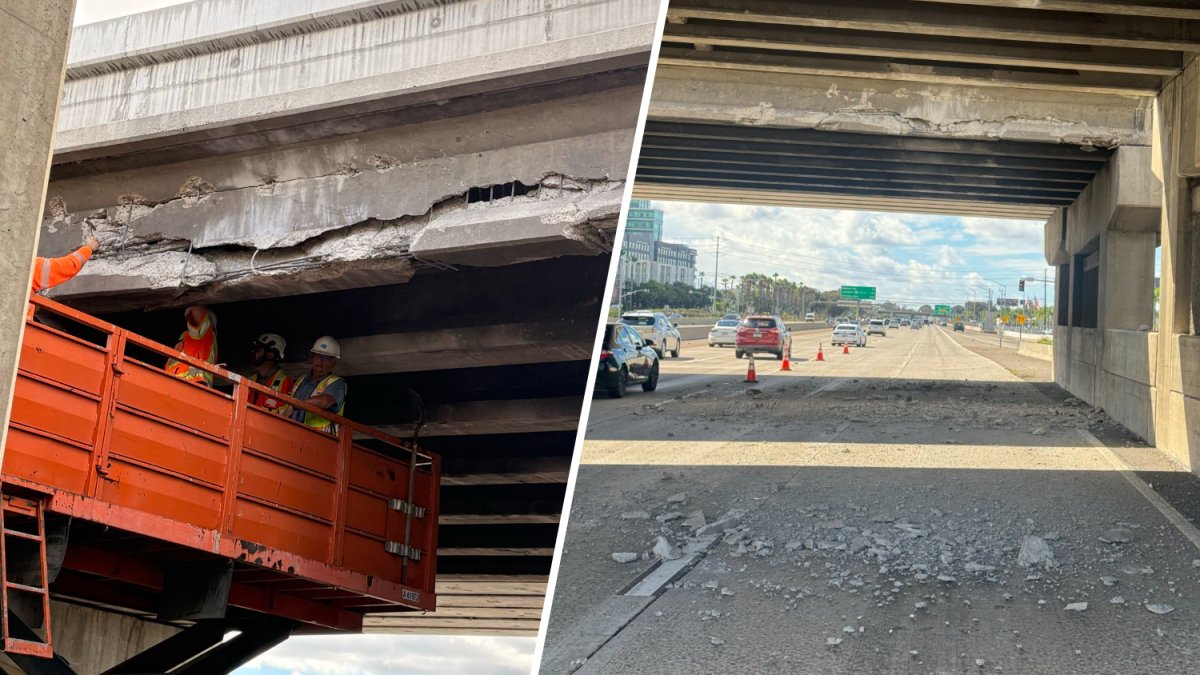 SR-163 reopened after semi struck Kearny Mesa freeway overpass – NBC 7 San Diego