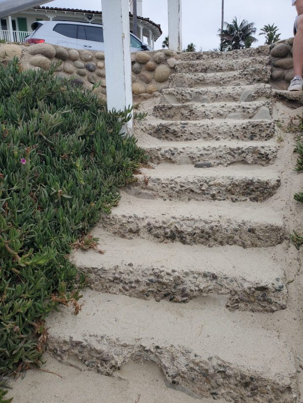 The beach stairs at Whale View Point in La Jolla are slated for repair. (Ashley Mackin-Solomon)
